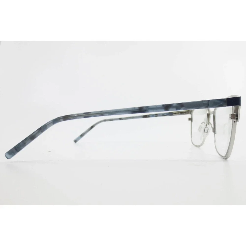 DKNY DK3002 400 Navy Blue Silver Marbled Rectangular Eyeglasses Frames 52-17-135